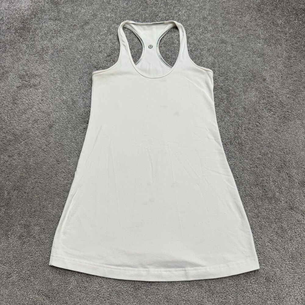 Lululemon Halter Racerback Tank Top Womens 4 Ivory White Activewear Gym Yoga Run